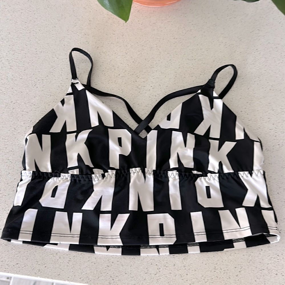 Victoria’s Secret PINK Ultimate Sports Bra Black White S